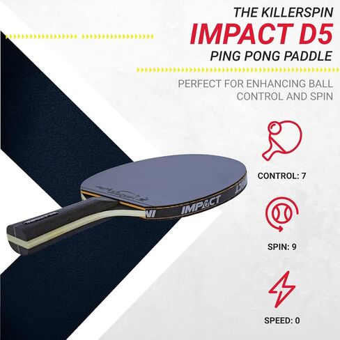 مجداف Killerspin Impact Raptor للاستخدام الخارجي، مجاديف تنس الطاولة، مضرب تنس الطاولة، حقيبة مجداف Ping Pong، معدات تنس الطاولة للمبتدئين/المتوسطين، أسود in Saudi Arabia