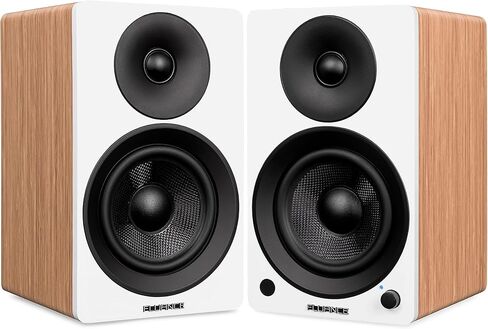 Fluance Ai41 Powered 2-Way 2.0 Stereo Bookshelf Speakers with 5" Drivers, 90W Amplifier for Turntable, TV, PC and Bluetooth 5 Wireless Music Streaming with RCA, Optical, Subwoofer Out (Natural Walnut) in Saudi Arabia