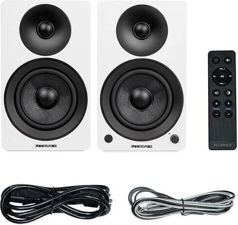 Fluance Ai41 Powered 2-Way 2.0 Stereo Bookshelf Speakers with 5" Drivers, 90W Amplifier for Turntable, TV, PC and Bluetooth 5 Wireless Music Streaming with RCA, Optical, Subwoofer Out (Natural Walnut) in Saudi Arabia
