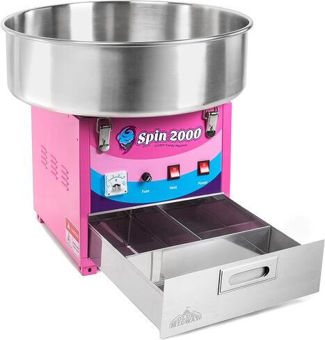 Olde Midway Cotton Candy Machine Cart, SPIN-2000 Electric Candy Floss Maker, Commercial-Grade in Kuwait