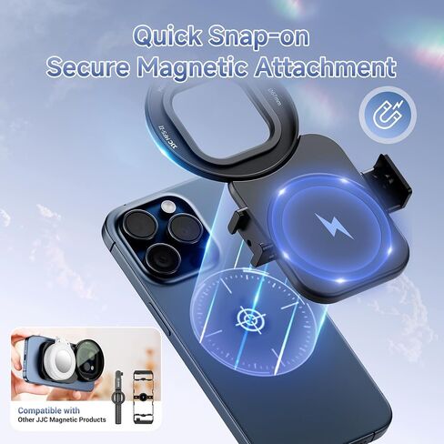 JJC 67mm ND Filter for iPhone, Magnetic Lens Filter Adapter with ND2-128 Variable ND Filter Compatible with iPhone 16 15 14 Pro Max Plus with 1/4" Screw & Shoe Mount for Vlogging Video Recording in Saudi Arabia