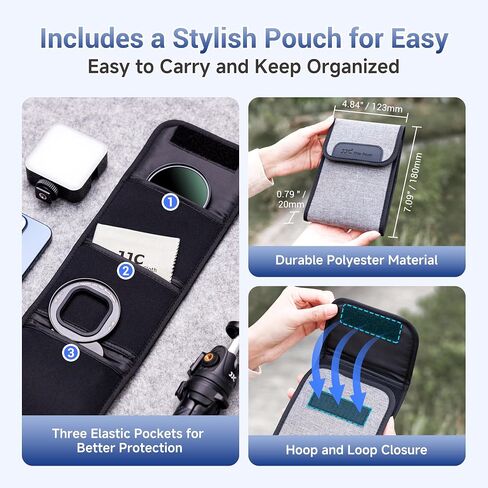 JJC 67mm ND Filter for iPhone, Magnetic Lens Filter Adapter with ND2-128 Variable ND Filter Compatible with iPhone 16 15 14 Pro Max Plus with 1/4" Screw & Shoe Mount for Vlogging Video Recording in Saudi Arabia