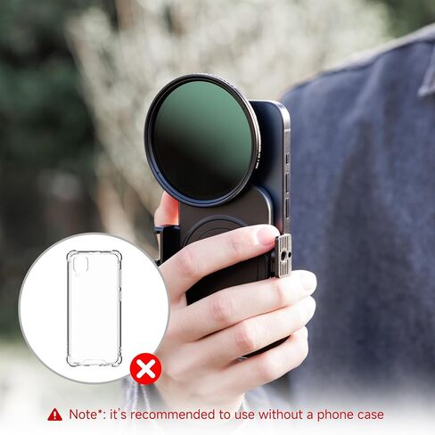 JJC 67mm ND Filter for iPhone, Magnetic Lens Filter Adapter with ND2-128 Variable ND Filter Compatible with iPhone 16 15 14 Pro Max Plus with 1/4" Screw & Shoe Mount for Vlogging Video Recording in Saudi Arabia