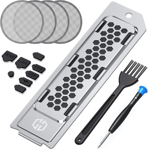 GRAUGEAR Cooling & Dust Protection Upgrade for PS5 Pro/PS5 Slim, PS5 Pro/Slim M.2 SSD Heatsink Cover with Fan Dust Filter and Port Plugs, Prevent Overheating and Dust Buildup (PS5 Pro/PS5 Slim) in Saudi Arabia
