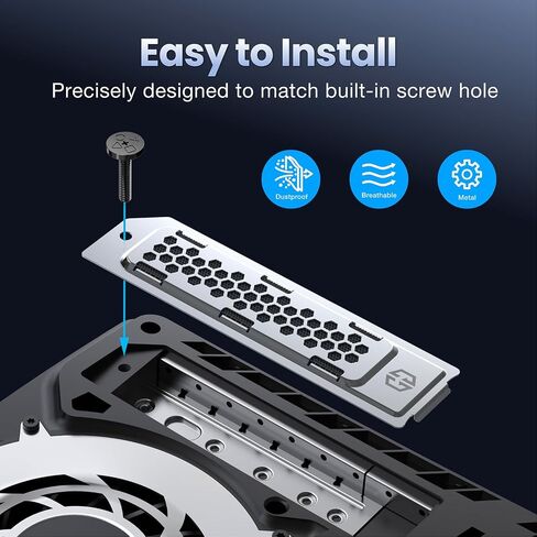 GRAUGEAR Cooling & Dust Protection Upgrade for PS5 Pro/PS5 Slim, PS5 Pro/Slim M.2 SSD Heatsink Cover with Fan Dust Filter and Port Plugs, Prevent Overheating and Dust Buildup (PS5 Pro/PS5 Slim) in Saudi Arabia