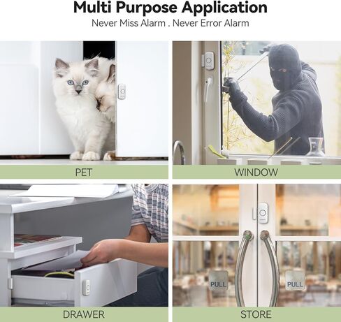 أجهزة إنذار الباب للأطفال سلامة ، فوكسون نافذة إنذار المنبه لأمن المنزل الأمن ، إنذار نافذة الأمن الشخصي ، جهاز إنذار الباب اللصوص على البلياردو ، والسيارات ، والذقياح ، وقوافل DIY ، حزمة من 2 in Kuwait