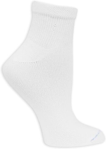Dr. Scholl's Women's 4 Pack Diabetic and Circulatory Non Binding Ankle Socks, White, Shoe Size: 4-10 in Saudi Arabia