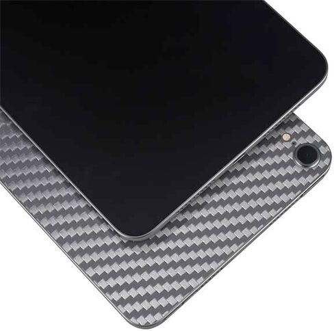Skinit Decal Tablet Skin Compatible with iPad Mini 7 (2025) - Silver Carbon Fiber Specialty Texture Material Design in Saudi Arabia