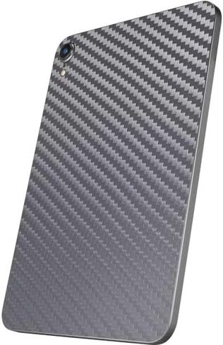 Skinit Decal Tablet Skin Compatible with iPad Mini 7 (2025) - Silver Carbon Fiber Specialty Texture Material Design in Saudi Arabia