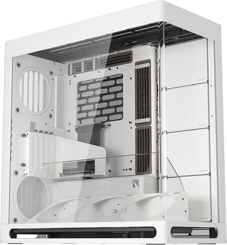 Havn HS 420 VGPU Dual-Chamber Mid Tower ATX PC Case Black | PCIE 5.0 مجموعة GPU العمودية ، فتحات المروحة 11x 140mm ودعم المبرد 420 مم ، وإدارة الكابلات البسيطة ، والزجاج المقسى ، ومركز المروحة PWM in Saudi Arabia