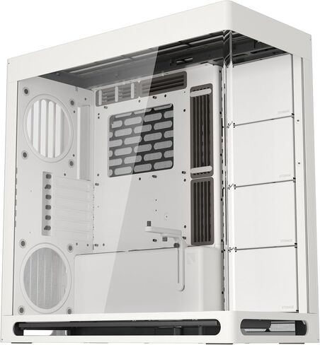 Havn HS 420 VGPU Dual-Chamber Mid Tower ATX PC Case Black | PCIE 5.0 مجموعة GPU العمودية ، فتحات المروحة 11x 140mm ودعم المبرد 420 مم ، وإدارة الكابلات البسيطة ، والزجاج المقسى ، ومركز المروحة PWM in Saudi Arabia