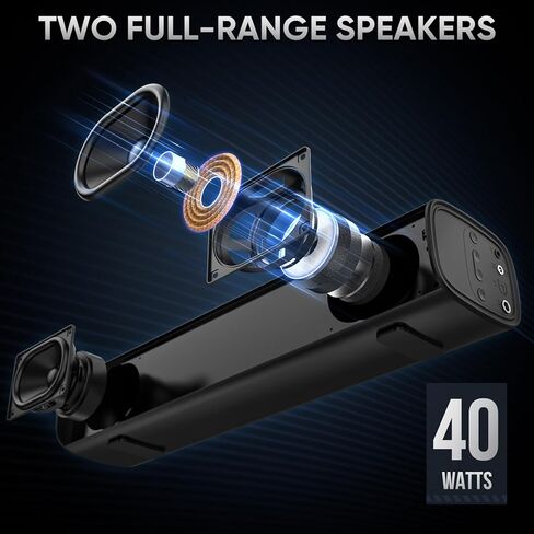 شريط الصوت للتلفزيون الذكي ، و Bass Boost و Crisp Congals ، و Bluetooth Soundbar للتلفزيون/الكمبيوتر/الألعاب/أجهزة العرض ، و Optical/Aux/Wall Mount ، 17 بوصة in Kuwait
