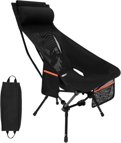 NOVSIGHT Camping Chairs - Folding Portable Camp Chair, High Back Camping Chair with Headrest, Outdoor Comfortable Camping Chair for Adults Hiking Backpacking in Saudi Arabia