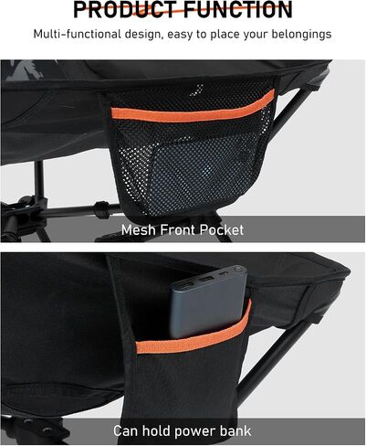 NOVSIGHT Camping Chairs - Folding Portable Camp Chair, High Back Camping Chair with Headrest, Outdoor Comfortable Camping Chair for Adults Hiking Backpacking in Saudi Arabia
