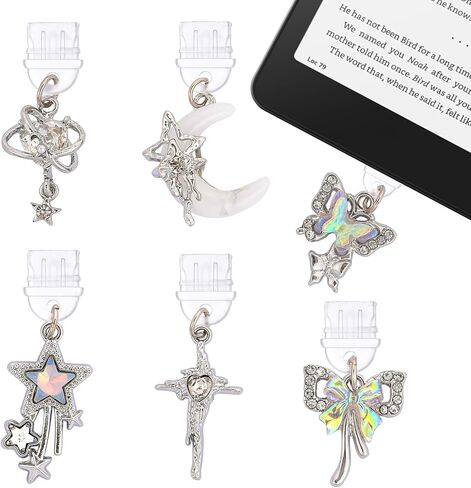 Y2K Dust Plug Charm - 6 PCS Fantasy Reshetic Pendant متوافق مع Kindle & Phone type C/USB C Charger Port in Kuwait