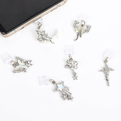 Y2K Dust Plug Charm - 6 PCS Fantasy Reshetic Pendant متوافق مع Kindle & Phone type C/USB C Charger Port in Kuwait