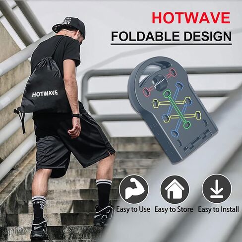 جهاز تمارين محمول من هوت ويف مع 16 ملحقًا للصالة الرياضية. 20 في 1 لوح رفع للياقة البدنية، وأشرطة مقاومة مع عجلة آب رولر، تمرين الجسم بالكامل في المنزل، في انتظار الحصول على براءة اختراع in Kuwait