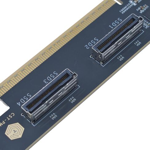 PCIe 5.0 x16 to 2 MCIO x8 Adapter Card for 4 U.2 NVMe SSD (Upward Interface) in Kuwait