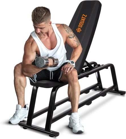 SQUATZ Apollo Board Gym، مقعد مسطح للوزن - مقعد تمرين متعدد الأغراض لجهاز Apollo Board، قابل للتعديل من 94 إلى 180 درجة مع 5 مستويات، مجموعة واسعة من التطبيقات، معدات الصالة الرياضية المنزلية in Kuwait