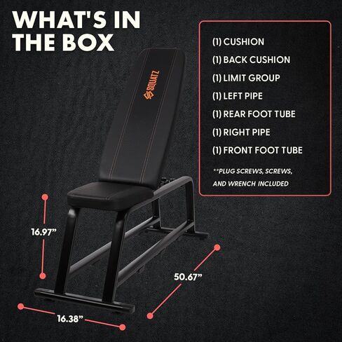 SQUATZ Apollo Board Gym، مقعد مسطح للوزن - مقعد تمرين متعدد الأغراض لجهاز Apollo Board، قابل للتعديل من 94 إلى 180 درجة مع 5 مستويات، مجموعة واسعة من التطبيقات، معدات الصالة الرياضية المنزلية in Kuwait