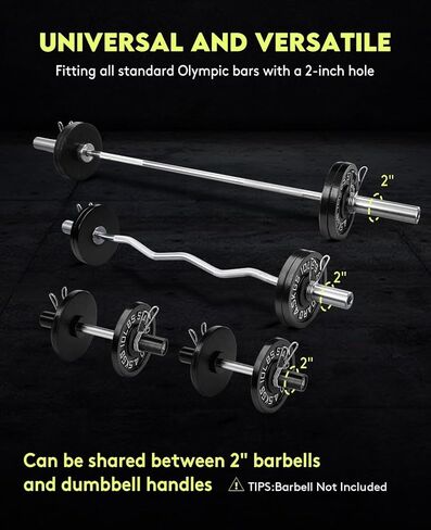 Cast Iron 2-Inch Olympic Weight Plates Set for Strength Training, Weightlifting and Crossfit in Home & Gym, Barbell Free Weight Plate Set(includes 2X2.5lb, 2X5lb,2X10lb) in Kuwait