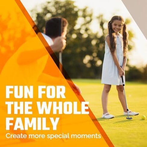 مضرب الأطفال بعمود قابل للتمديد - حجم قابل للتعديل للاعبي الجولف الصغار - اليد اليسرى واليمنى - نادي تدريب مثالي للأطفال والشباب - يتضمن 4 قطع كرات - فضي، 17 بوصة - 35 بوصة in Kuwait