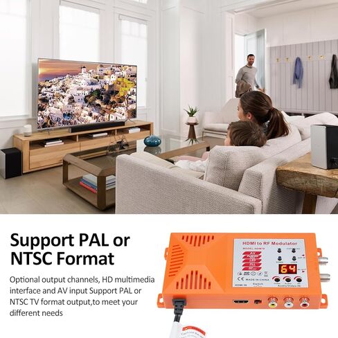 TV/ AV to RF Modulator Coaxial UHF Converter Adapter w/ & Channel Switch for Gaming Lap Blu-ray HD Digital AV Video to Talog Coax NTSC TV in Kuwait