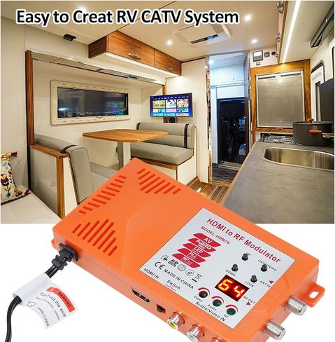 TV/ AV to RF Modulator Coaxial UHF Converter Adapter w/ & Channel Switch for Gaming Lap Blu-ray HD Digital AV Video to Talog Coax NTSC TV in Kuwait