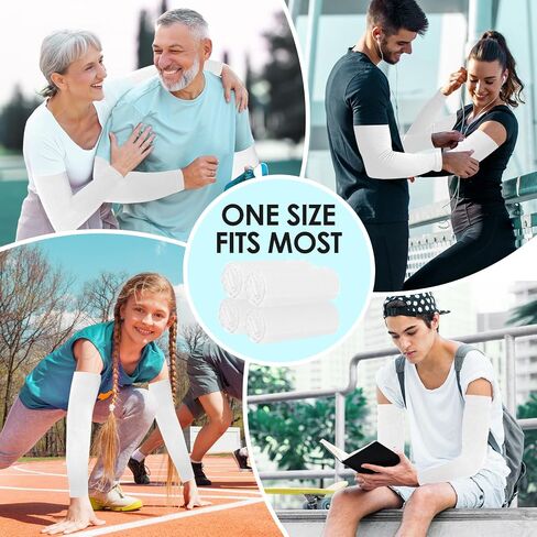 4 Pairs UV Sun Protection Arm Sleeves for Men Women, Compression Cooling Sun Sleeves - Sports - Workouts - Tattoo Cover Up - UPF 50 in Saudi Arabia