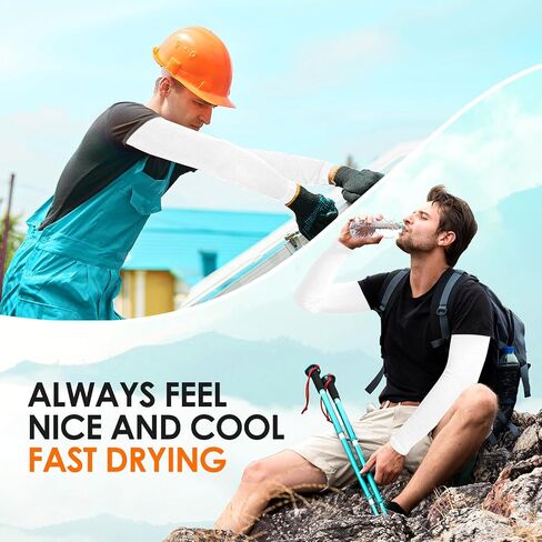 4 Pairs UV Sun Protection Arm Sleeves for Men Women, Compression Cooling Sun Sleeves - Sports - Workouts - Tattoo Cover Up - UPF 50 in Saudi Arabia