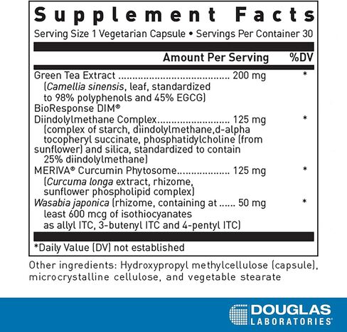 Douglas Laboratories DIM Enhanced - Supports Hormone Balance, Cellular Health & Detox* - with Antioxidants, Green Tea Extract & Wasabia - 60 Vegetarian Capsules in Saudi Arabia