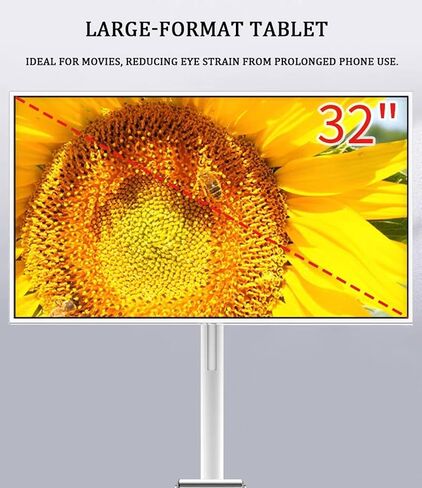 4K Portable TV 32 inches, Portable TV Monitor with Rolling Stand Portrait/Landscape Rotation, 5hrs Video Calls Portable TV (4+64G) in Saudi Arabia