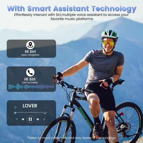 نظارة شمسية من البلوتوث المستقطبة للرجال ، نظارات رياضية ذكية للنساء مع مكبرات صوت أذن مفتوحة ، ميكروفون مدمجة ، نظارة شمسية للبيسبول تعمل على حماية الأشعة فوق البنفسجية ، نظارات ركوب الدراجات (أسود) in Kuwait