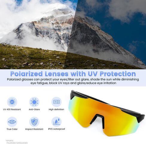 نظارة شمسية من البلوتوث المستقطبة للرجال ، نظارات رياضية ذكية للنساء مع مكبرات صوت أذن مفتوحة ، ميكروفون مدمجة ، نظارة شمسية للبيسبول تعمل على حماية الأشعة فوق البنفسجية ، نظارات ركوب الدراجات (أسود) in Kuwait