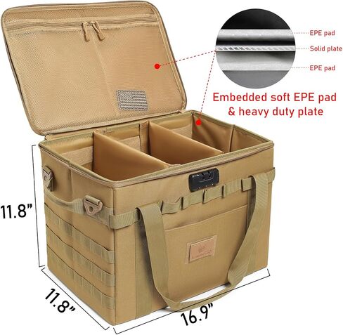 Tactical Camping Storage Bag - 38L Utility Tote Bag Organizer with Combination Lock and Shoulder Strap in Kuwait
