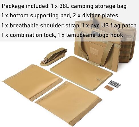 Tactical Camping Storage Bag - 38L Utility Tote Bag Organizer with Combination Lock and Shoulder Strap in Kuwait
