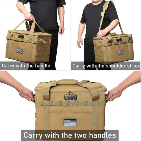 Tactical Camping Storage Bag - 38L Utility Tote Bag Organizer with Combination Lock and Shoulder Strap in Kuwait