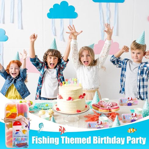 24 Set Fishing Candy Little Tackle Boxes for Birthday Party Favors with 24 Fishing Bobber 24 Thank You Cards for Making My Party Reel Fun Gone Fishing Theme Supplies Fishing Decorations (24) in Kuwait