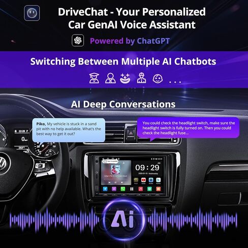 A5L 2025 Upgrade 7" Double Din Car Stereo with Wireless CarPlay & Android Auto Compatible with Toyota, Touchscreen Car Radio, Wi-Fi/BT Tethering, 24 Band EQ DSP, BT, Mirror Link, 2G+32G, FM/AUX/TF in Kuwait