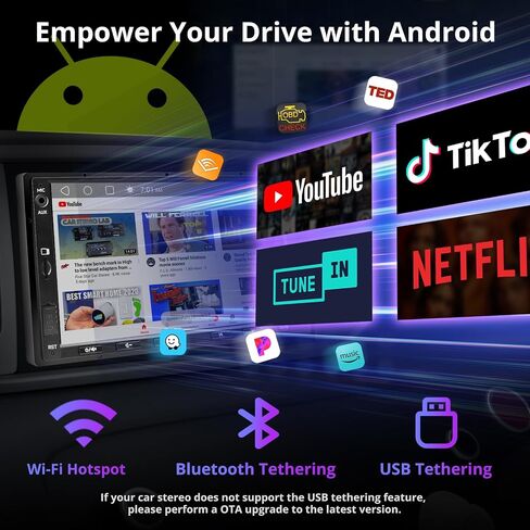 A5L 2025 Upgrade 7" Double Din Car Stereo with Wireless CarPlay & Android Auto Compatible with Toyota, Touchscreen Car Radio, Wi-Fi/BT Tethering, 24 Band EQ DSP, BT, Mirror Link, 2G+32G, FM/AUX/TF in Kuwait