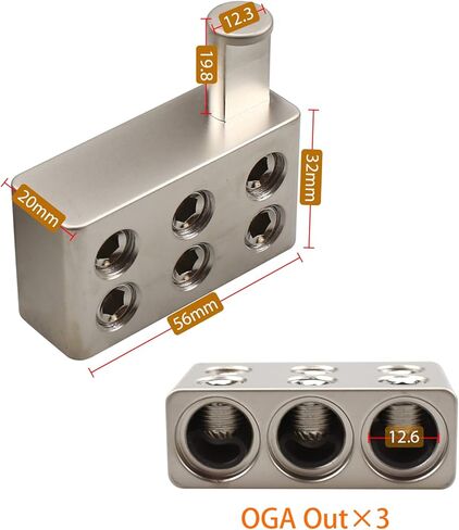 Zookoto 2 PCS 2XOGA WIRE GA مخفض ، لسيارة الصوت Stereo AWG PUL POWER مخفض سلك الأرض ، 0 سلك المقياس إلى 11.8 ملم in Saudi Arabia