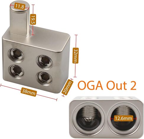 Zookoto 2 PCS 2XOGA WIRE GA مخفض ، لسيارة الصوت Stereo AWG PUL POWER مخفض سلك الأرض ، 0 سلك المقياس إلى 11.8 ملم in Kuwait