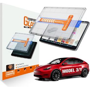 لنموذج Tesla Y 2025 2026 Juniper & 2024-2025 Model 3 Highland Matte Screen Protector - [No More Glare & Photeprint] - 9H+ Glass Glass - Pront & الخلفي - [2 حزمة]