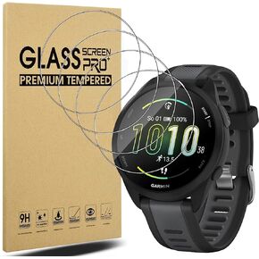 4 Pack Anti-Scratch Film for Garmin Forerunner 165 Screen Protector, 9H Hardness Tempered Glass Full Protective