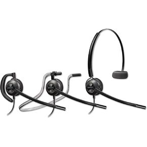 Plantronics - EncorePro HW540 Convertible Headet - Wired Convertible (3 wearing styles) Headset with Boom Mic - Connect to your PC and/or Deskphone, One Size, Black