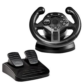 Gaming Vibration Racing Steering Wheel with Pedals Simulator for PS3 and PC Console - Double Motor Feedback System for Realistic Driving Experience