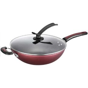 Iron Wok Large Handle Non-Stick Wok Gas Cooker Pan Kitchen Cookware Iron Pot