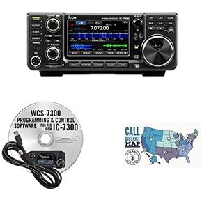 Icom IC-7300 HF/50MHz 100W Base Transceiver with RT Systems Programming Software and Cable and Ham Guides TM Quick Reference Card Bundle!!