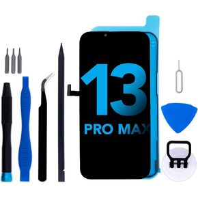 for iPhone 13 Pro Max Screen Replacement Kit, 6.7" LCD Display 3D Touch Digitizer Assembly with Repair Tools and Frame Sealant Adhesive (Model A2643/A2484/A2641/A2644/A2645)
