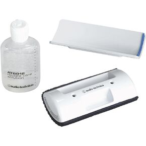 Audio-Technica AT6012 Record Care Kit with Record Care Solution, Brush Pad, Storage Base, and Adhesive Tape